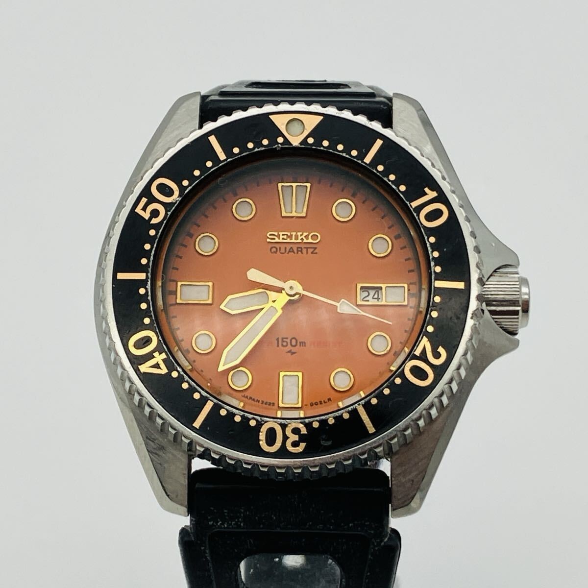 SEIKO Diver 2625-0010 Orange Dial Black Watch Vintage 30mm From