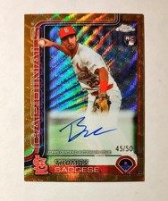 Thomas Saggese 2025 Topps Chrome RC AUTO GOLD Wave REFRACTOR 49/50 Cardinals M6