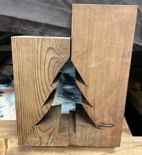 Wooden Votive Holder Handmade Wooden Christmas tree 