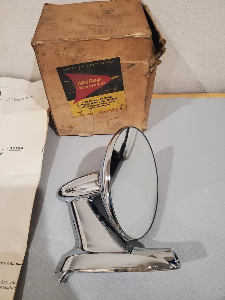 Espejo retrovisor Dodge Plymouth Chrysler DeSoto 1957 1958 1959 1960 nuevo en stock Foto 2 de 4