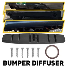33" Rear Bumper Diffuser Spoiler Splitter Wing Trim SET Carbon Fiber Texture AAA