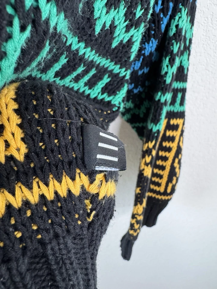 Suéter Retro Vintage Años 80 Esprit Sport Para Hombre L Neón Multicolor Fair Isle Algodón Foto 4 de 4