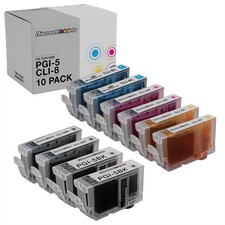 10PK PGI5 CLI8 for Canon PGI-5 BLK CLI-8 BCMY Ink Cartridge PIXMA iP5200R iP4500