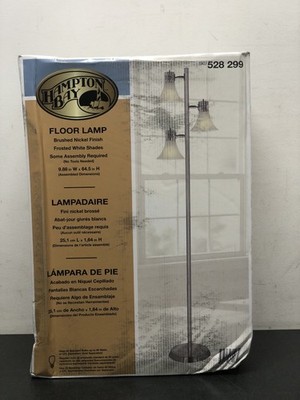 Hampton Bay 528299 64.5'' Brushed Nickel Floor Lamp with 3 Bell Shades