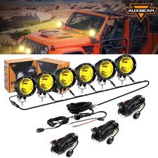 6X AUXBEAM 4" Amber LED Work Light Bar Spot Pods Offroad Driving Ditch Fog Lamps