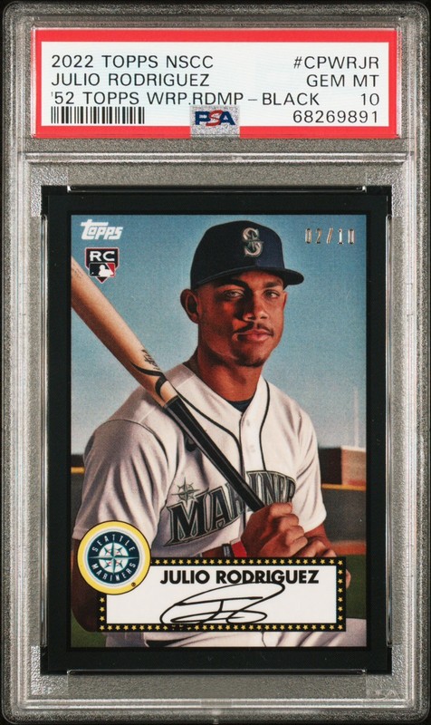 Julio Rodriguez 2022 Topps NSCC 1952 #CPWRJR Black 02/10 PSA 10 RC SSP *POP 4*