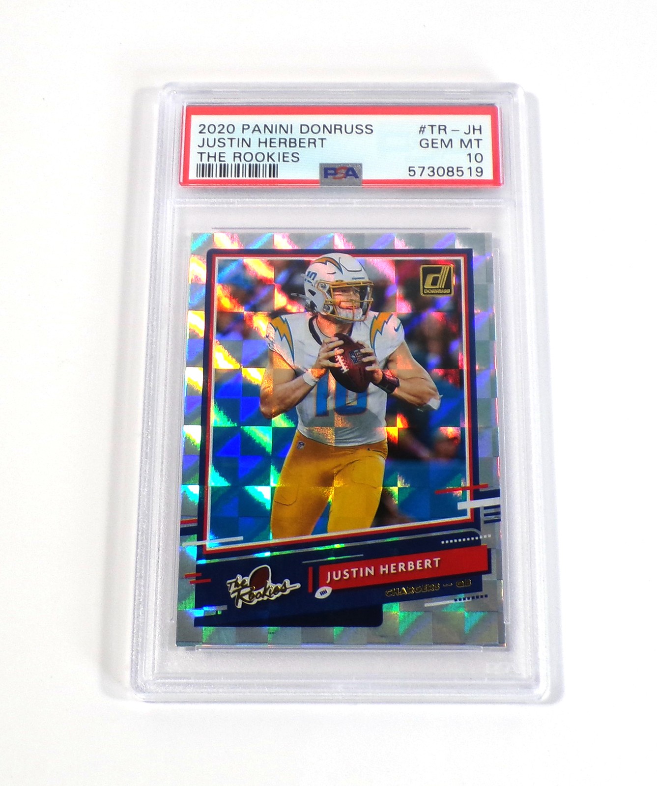 2020 Panini Donruss The Rookies Justin Herbert Rookie #TRJH Chargers PSA 10