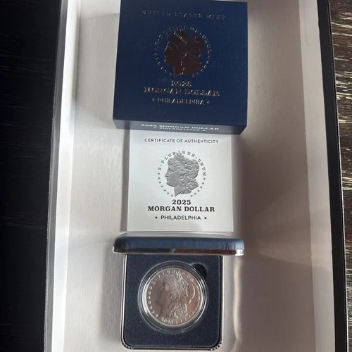 2025 P Morgan Silver Dollar .999 Gem BU Uncirculatedwith Box