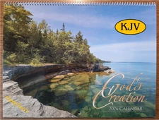 2026 GOD'S CREATION Appointment Wall Calendar 9"x12" KJV spiral-bound, Christian