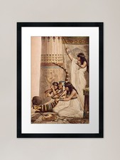 Ancient Egyptian Temple Musicians ramed Wall Art Poster Canvas Print Picture