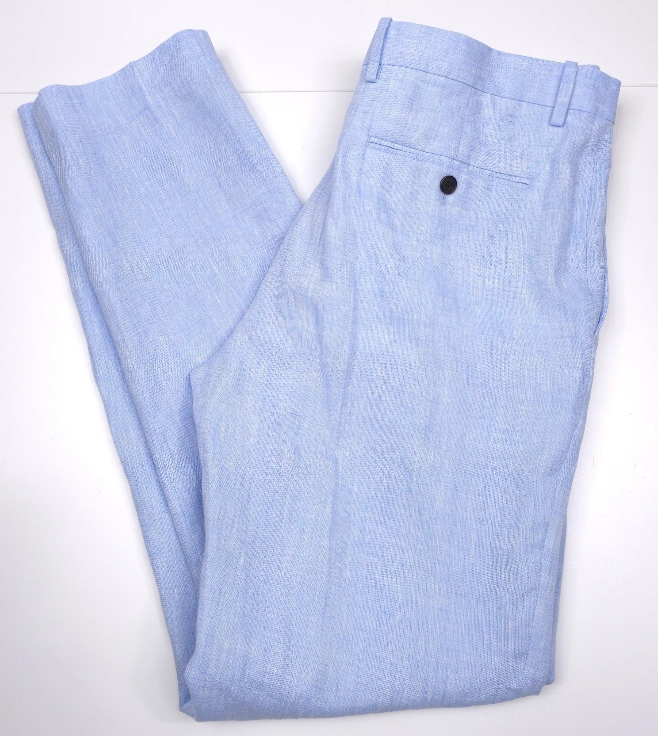 Theory Mayer Fog Blue Linen Suit Pants Mens Size 34 X 34 Suiting Linen