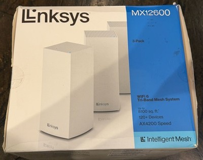 Linksys Velop MX12600 Tri-Band Mesh Wi-Fi 6 System (Set of 3)