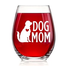 Dog Mom Stemless Wine Glass, Golden Retriever Wine Glass for Women Mama Owner,