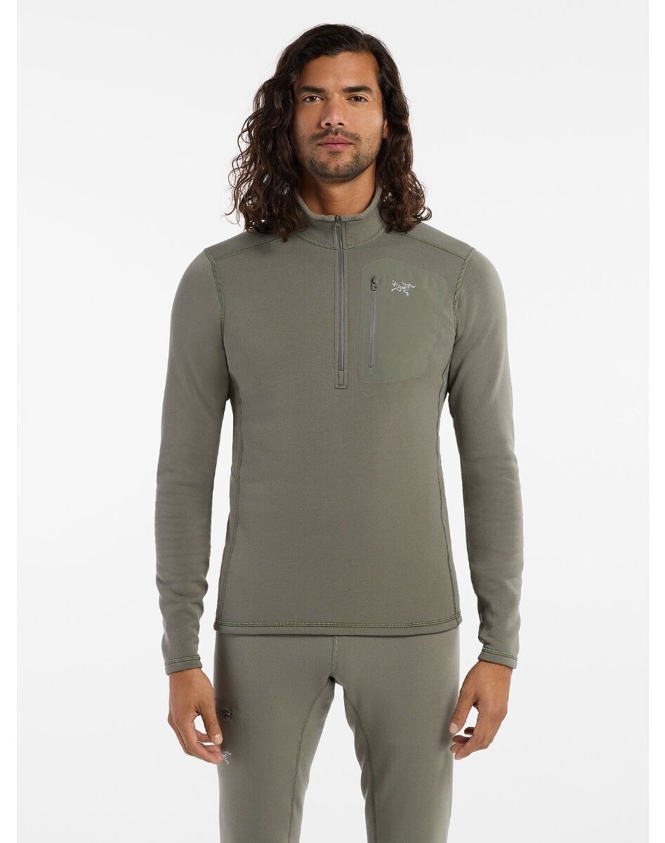 ARC'TERYX Arc’teryx Rho Pullover Collo con Zip Pesante – Uomo Taglia M – Verde Oliva