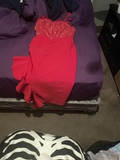 Women's Red Dress Lace Top And Has Straps And Xl