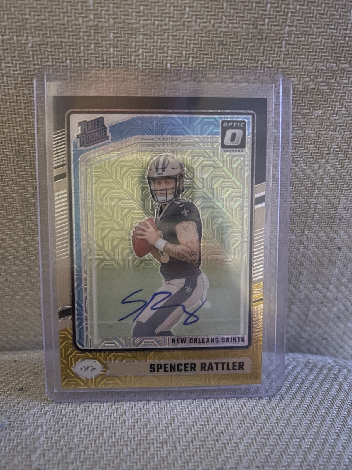 2024 Panini Optic Rated Rookie Autograph Black And Gold /60 Spencer Rattler