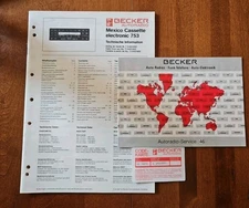 Becker Mexico Cassette Technical Infor Radios German Auto Radio Vintage Germany