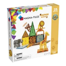 MAGNA-TILES Safari Animals 25-Piece Magnetic Construction Set, The ORIGINAL M...