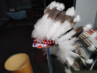 #ad #ad Vintage Lakota Native American headdress painted feathers $500.00