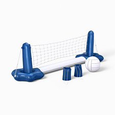 Bestway Sun Squad Pool Volleyball Set Inflatable Net Posts Net Ball Blue/White