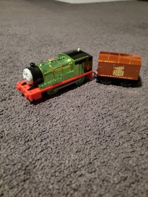 Thomas & Friends Motorized Railway 75 Anniversary Metallic Percy & Book
