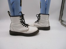 Dr. Martens 1460 J White Lace Up Zip Up Leather Kid's Air Wair Boots Size 1