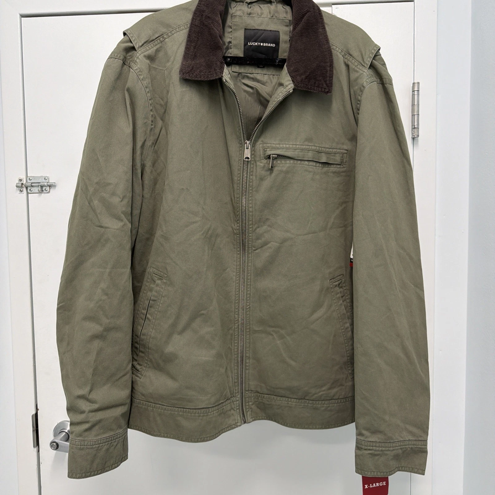 Men's XL Green LUCKY BRAND FULL ZIP Bomber Jacket, 3-pockets, BRAND NEW WITH TAG - product detail image 1