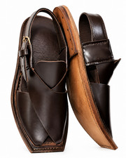 New Premium Full Leather Hand Made Pesahwari Chappal/Sandal/Flip Flops /D Brown