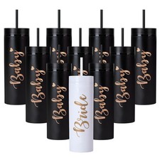 10 Pack Bride to Be Skinny Tumbler 16 oz Bride Baby Tumblers Bachelorette
