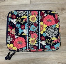 Vera Bradley Happy Snails 14" x 11" Padded Laptop Case Sleeve Carrier Bag Blue