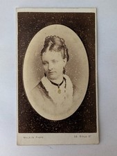 Vintage CDV portrait of woman, photo by Albert Malkin, Liverpool
