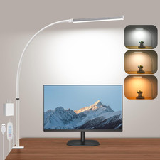 Led Desk Lamp for Home Office, Eye-Caring Desk Light with Clamp, Clip on Light f