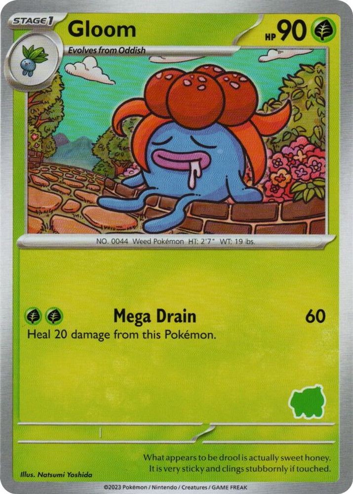 GLOOM My First Battle Pokemon NM/M with Bulbasaur stamp & different rear card