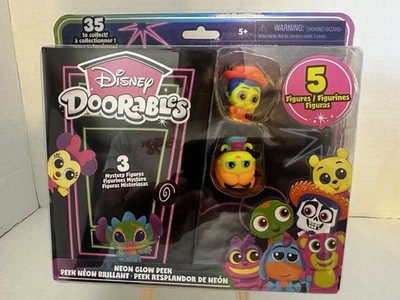2024 Disney Doorables NEON GLOW PEEK Mystery 5 Pack Figurine