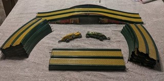 1930s Marx Streamline Speedway Tin Litho Race Set With 2 Working Cars
