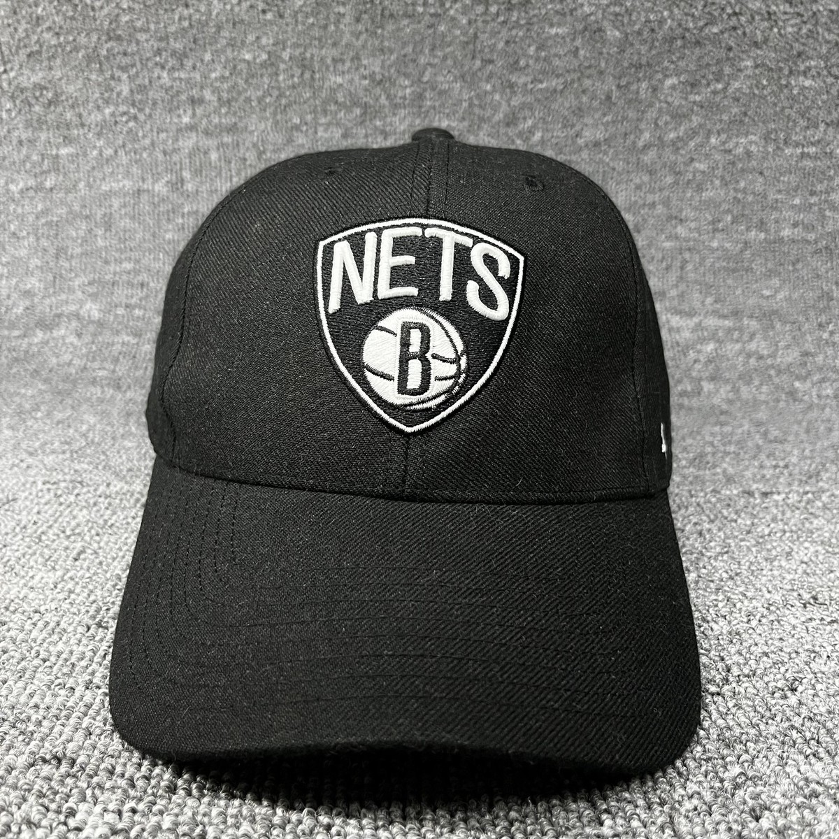 New '47 Brooklyn Nets Black Clean Up Adjustable Hat NBA Strapback Cap