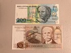 BRAZIL - Beautiful Set of 2 Uncirculated banknotes - 10 cruzados + 200 cruzeiros — photo 1