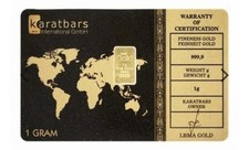 Karatbars 1 Gram GOLD Bar 9999 GOLD in Assay Card