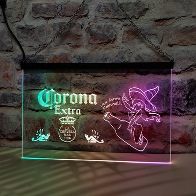 Corona Extra LED Neonlicht Schild mit buntem Fließ-Effekt Stil für Bar