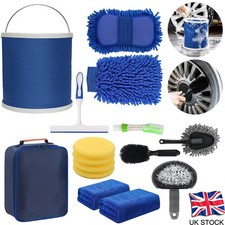 16Pcs Car Wash Cleaning Tools Kit Car Detailing Set with Collapsible Bucket UK
