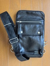 PORTER Freestyle Body Bag Black Used Shoulder Bag Crossbody