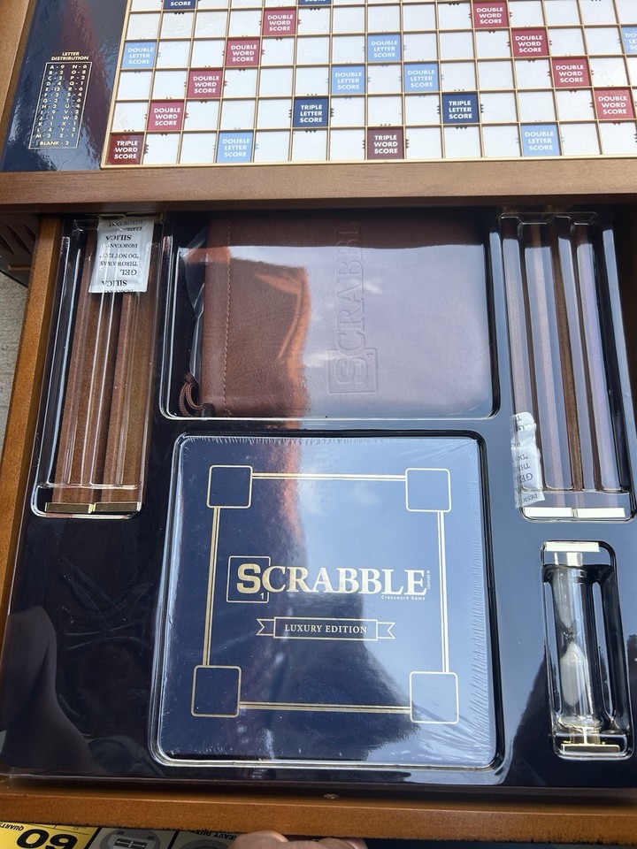 Scrabble Maple Luxe Edition with Rotating Gameboard – Something Personalized