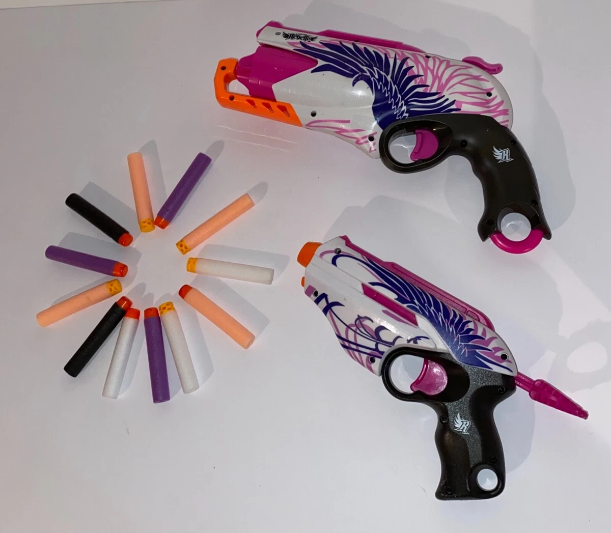 NERF Rebelle Sweet Revenge + Pink Crush Foam Blaster Dart Gun RARE Set