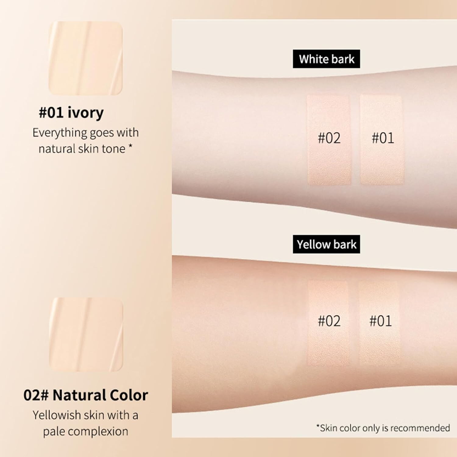 Cream with SPF 50+ with Brush, Waterproof Flawless Concealer Full Coverage BB Cr