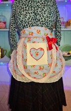 Strawberry Retro 50's Frilly Half Apron