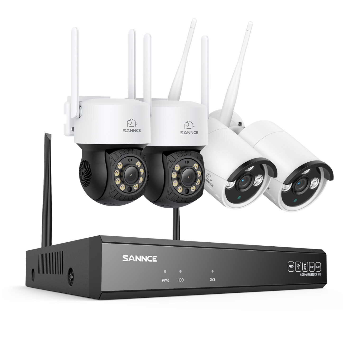 SANNCE 10CH NVR 5MP PT WIFI Security Camera System 2-Way Audio Color Night IP66