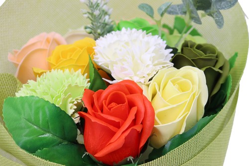 Seifenblumenstrauß, Grün/Gelb, Seifenboquet, Blumenstrauß - Bild 3 von 4