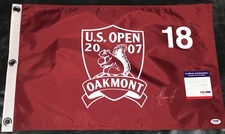 PADRAIG HARRINGTON US OPEN GOLF FLAG OAKMONT (PGA) AUTOGRAPHED SIGNED PSA/DNA