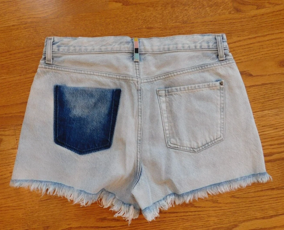 Pantalones cortos de mezclilla para mujer Splendid x Margherita talla 26 azul 100 % algodón tiro alto Foto 3 de 4