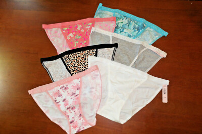 M LOT 5   Victoria's Secret   STRING BIKINI   COTTON VS MID CUT BRIEF panties